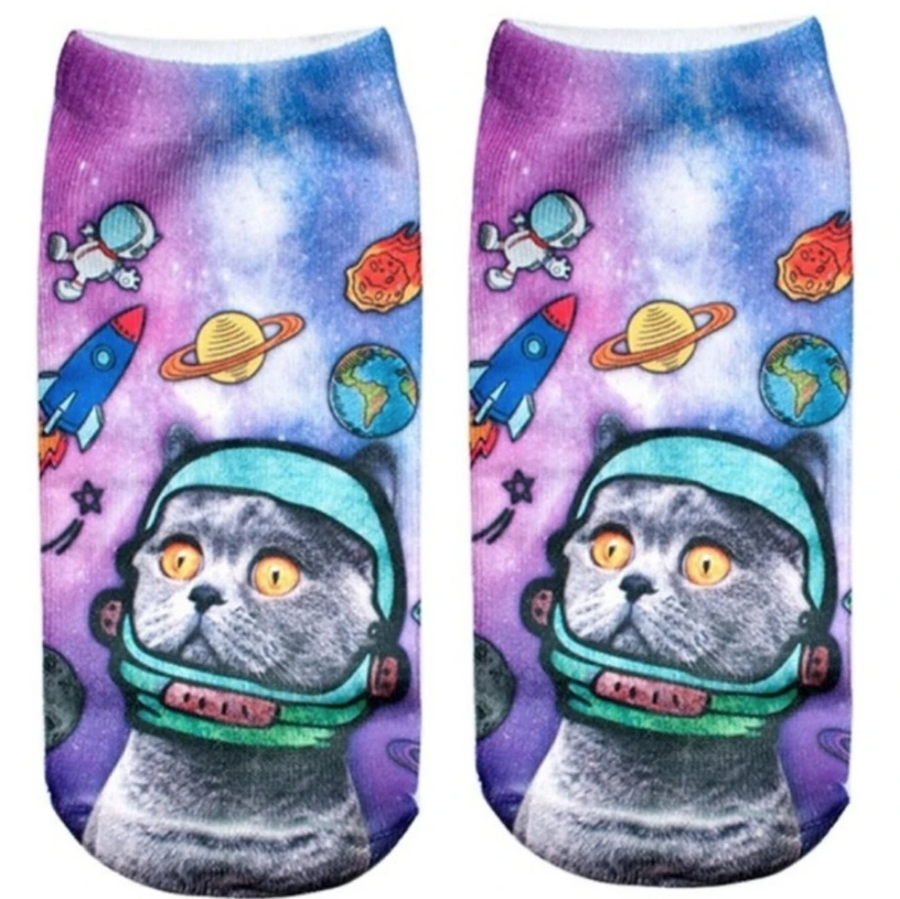 new Galaxy Kitty Cat Galactic Ankle Socks
